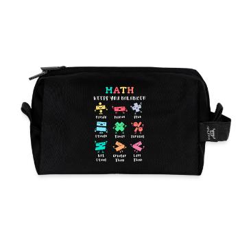 Mathe hält dich im Gleichgewicht - Recycelte Kulturtasche - Schwarz - Vorne