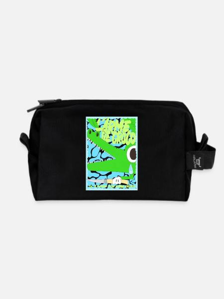 L'arme de Crocodile Jeu de mots Graffiti Rigolo - Trousse de toilette en tissu recyclé - noir