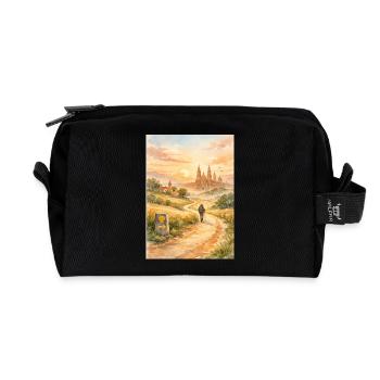 Gemälde des Pilgers nach Santiago de Compostela - Recycelte Kulturtasche - Schwarz - Vorne