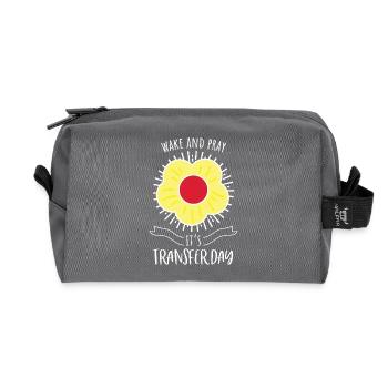 Wake and Pray IVF Transfer Day - Recycled Toiletry Zip Bag - anthracite - Front
