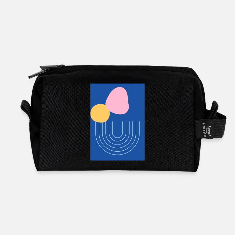 abstrakt - Recycelte Kulturtasche - Schwarz