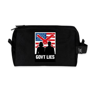 Govt Lies - Recycled Toiletry Zip Bag - black - Front