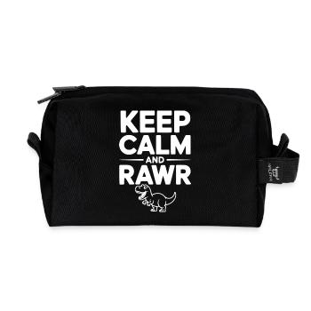 Reste calme et Rawr - Trousse de toilette en tissu recyclé - noir - Devant