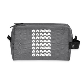 Shamrock Grid Pattern - Recycled Toiletry Zip Bag - anthracite - Front