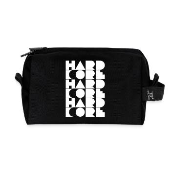 Hardcore Grid Typography - Recycled Toiletry Zip Bag - black - Front