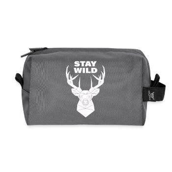stay wild - Recycled Toiletry Zip Bag - anthracite - Front
