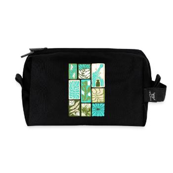 Mosaïque Botanique coloré - Trousse de toilette en tissu recyclé - noir - Devant