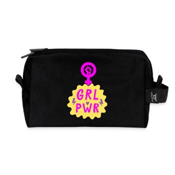 GIRL POWER – HEART OF STRENGTH! ♀ GIRLS SISTERS - Recycelte Kulturtasche - Schwarz - Vorne