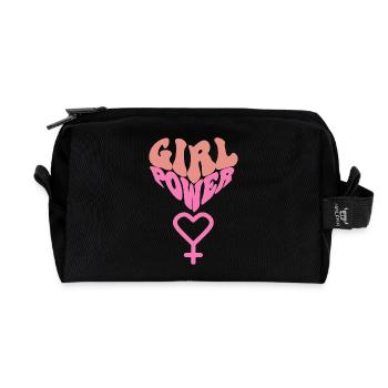 GIRL POWER – CŒUR DE FORCE ! ♀ SŒURS FILLES - Trousse de toilette en tissu recyclé - noir - Devant
