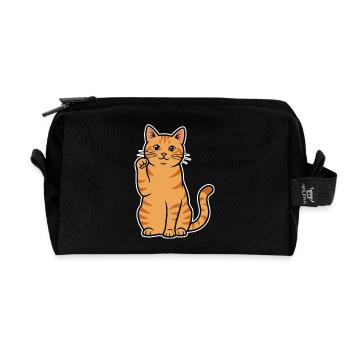 Red Cat Tabby Maneki-Neko Hi Porträt - Recycelte Kulturtasche - Schwarz - Vorne