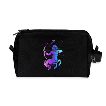Schütze – Neon-Tierkreiszeichen - Recycelte Kulturtasche - Schwarz - Vorne