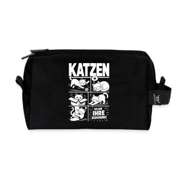 Katzen Humor Ich bin Ihre Bedienung - Recycelte Kulturtasche - Schwarz - Vorne