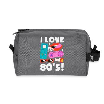 Retro Back to the 80s Vintage Design - Recycled Toiletry Zip Bag - anthracite - Front