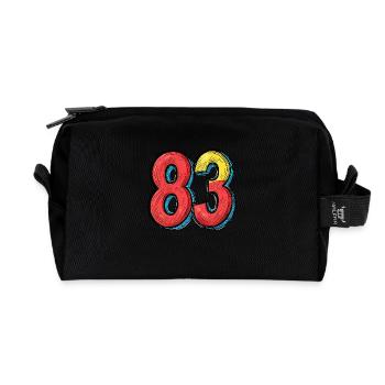 83 Number Comic - Recycled Toiletry Zip Bag - black - Front
