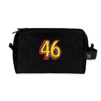 46 Number Comic - Recycled Toiletry Zip Bag - black - Front