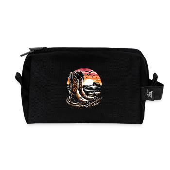 Line Dance Time Line Dancing Dancing - Recycled Toiletry Zip Bag - black - Front