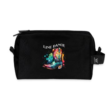 Line Dance Time Line Dancing Dancing - Recycled Toiletry Zip Bag - black - Front