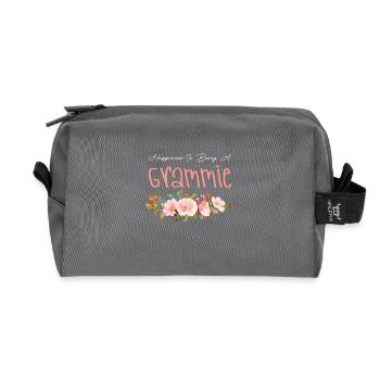 Glück Ist, Grammie Blumenblume Oma zu sein - Recycelte Kulturtasche - Anthrazit - Vorne