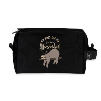 Ich muss gar nix Ich bin in Altersteilzeit - Recycelte Kulturtasche - Schwarz - Vorne