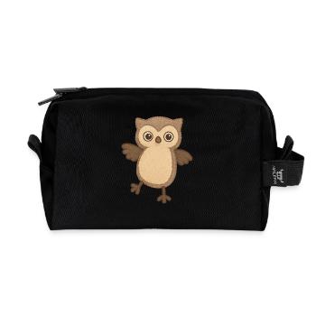 T-shirts hibou pour enfants – Clever Forest Animal Design - Trousse de toilette en tissu recyclé - noir - Devant