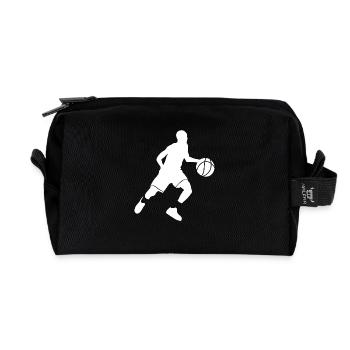 Basketballer Silhouette - Recycelte Kulturtasche - Schwarz - Vorne