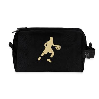 Basketballer Silhouette - Recycelte Kulturtasche - Schwarz - Vorne