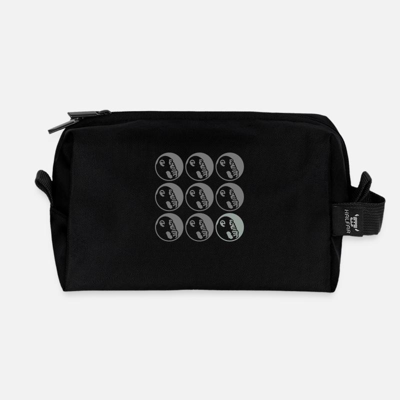 Denkeraffe Pattern - Recycelte Kulturtasche - Schwarz