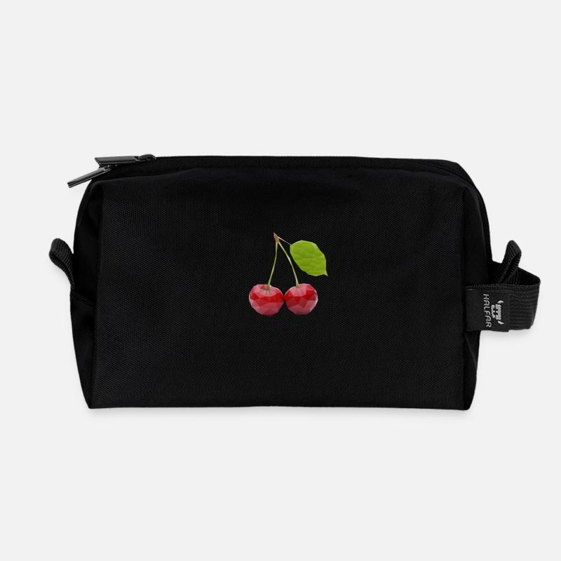 KIRSCHEN - Recycelte Kulturtasche - Schwarz