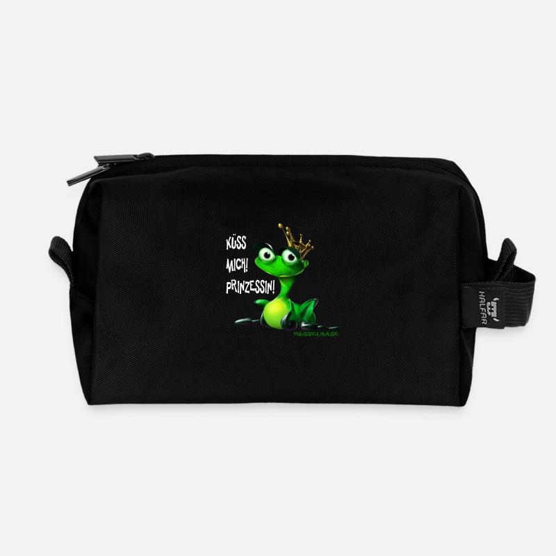 Froschkönig - Recycelte Kulturtasche - Schwarz