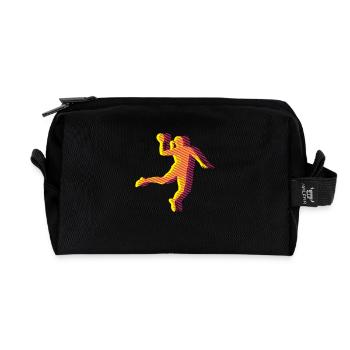 HANDBALL Streifenraster W 3C - Recycelte Kulturtasche - Schwarz - Vorne