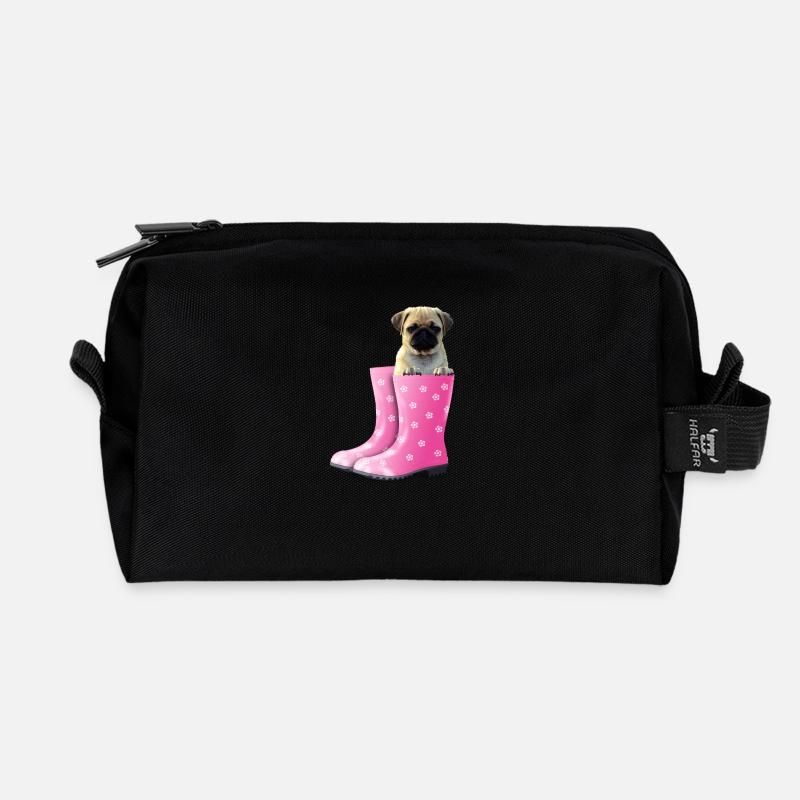 Mops - Recycelte Kulturtasche - Schwarz