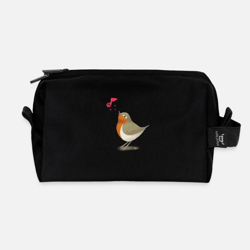 Peace bird - Trousse de toilette en tissu recyclé - noir
