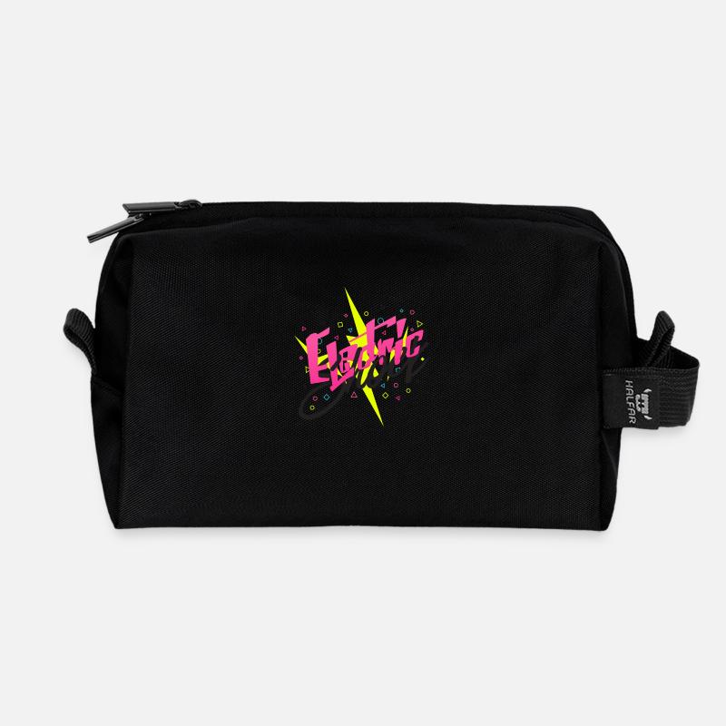 Electric Shock - Recycled Toiletry Zip Bag - black