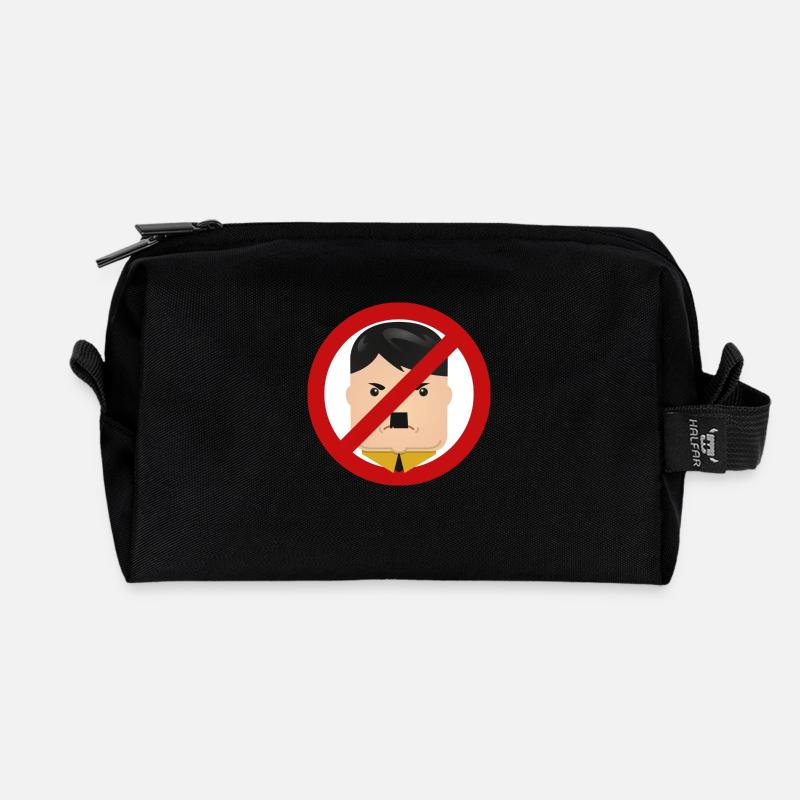 Emoticon - Gegen Rechts - Recycelte Kulturtasche - Schwarz
