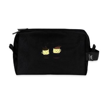 Coffee vs chocolate - Trousse de toilette en tissu recyclé - noir - Devant