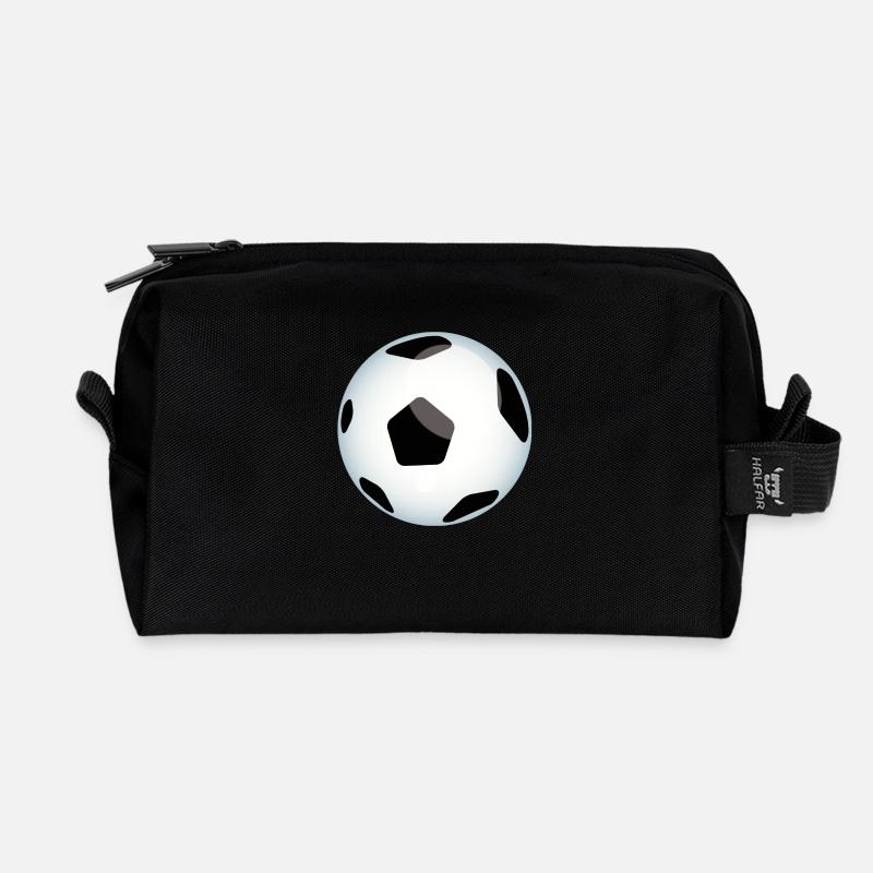 soccer - Recycled Toiletry Zip Bag - black