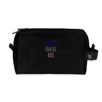 LIBERTE EGALITE ROSE - Trousse de toilette en tissu recyclé - noir - Devant