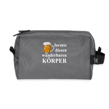 wunderbarer_koerper_weiss - Recycled Toiletry Zip Bag - anthracite - Front