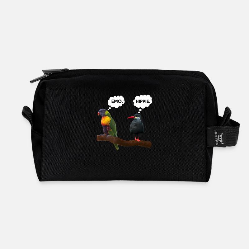 Emo | Hippie - Recycelte Kulturtasche - Schwarz