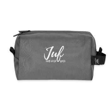 teacher-even-white - Recycled Toiletry Zip Bag - anthracite - Front