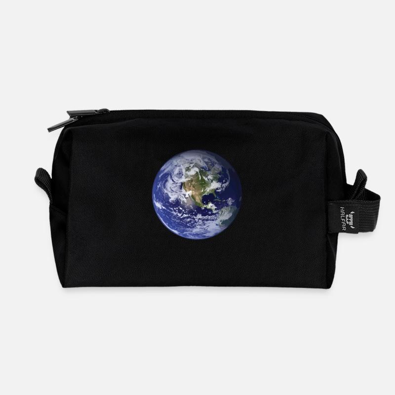 Welt - Recycelte Kulturtasche - Schwarz