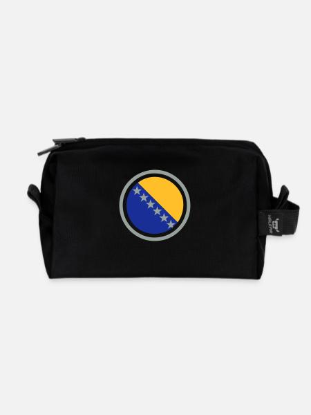 Bosnien Emblem - Recycelte Kulturtasche - Schwarz