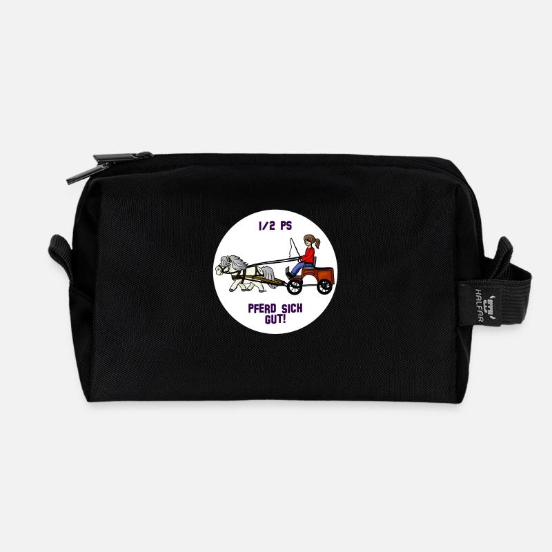 Pferd sich gut - Recycelte Kulturtasche - Schwarz