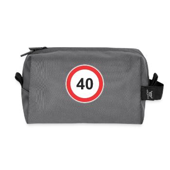 Verkehrsschild 40 - Recycelte Kulturtasche - Anthrazit - Vorne