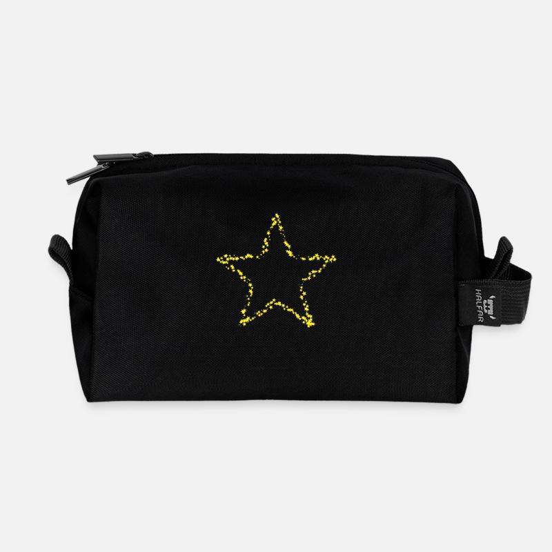 gelber Stern - Recycelte Kulturtasche - Schwarz