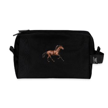 amour de cheval - Trousse de toilette en tissu recyclé - noir - Devant