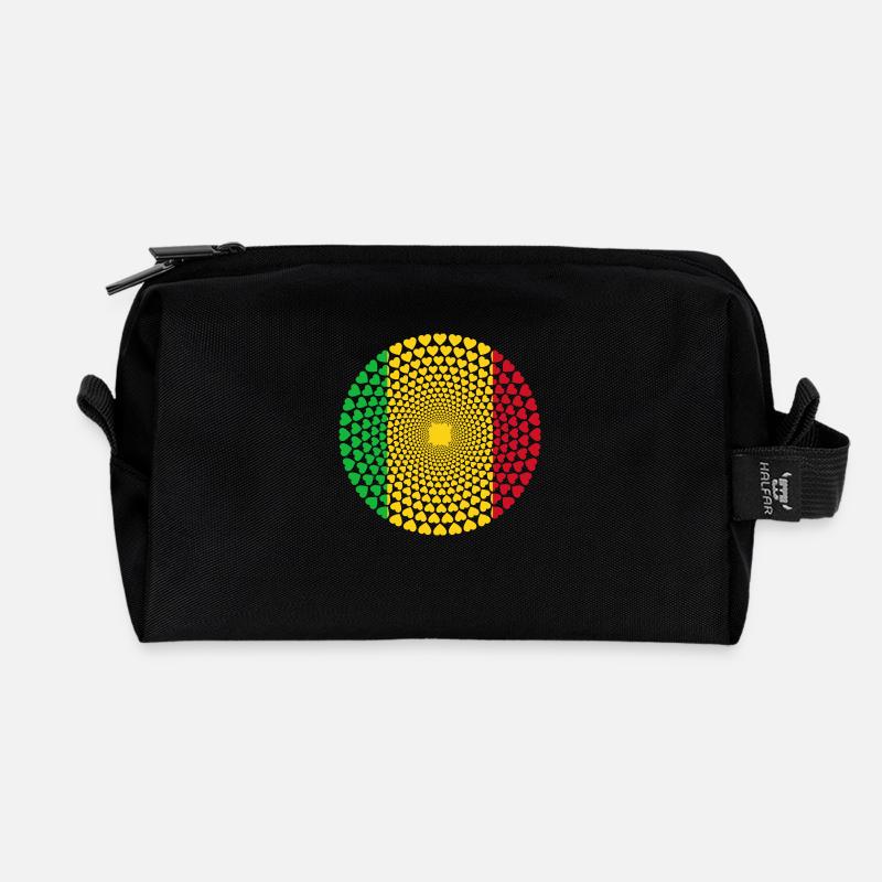 MALI LOVE HERZ MANDALA - Recycelte Kulturtasche - Schwarz