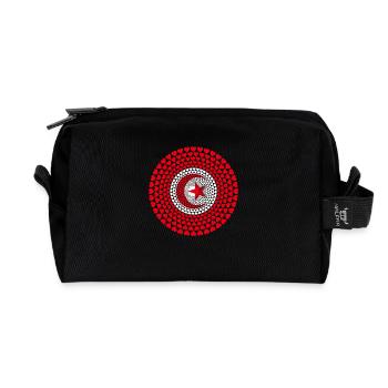 Tunisie Tunisie ⵜⵓⵏⴻⵙ Love Heart Mandala - Trousse de toilette en tissu recyclé - noir - Devant