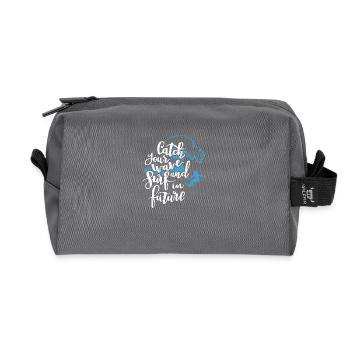 Surf into the future - Recycled Toiletry Zip Bag - anthracite - Front