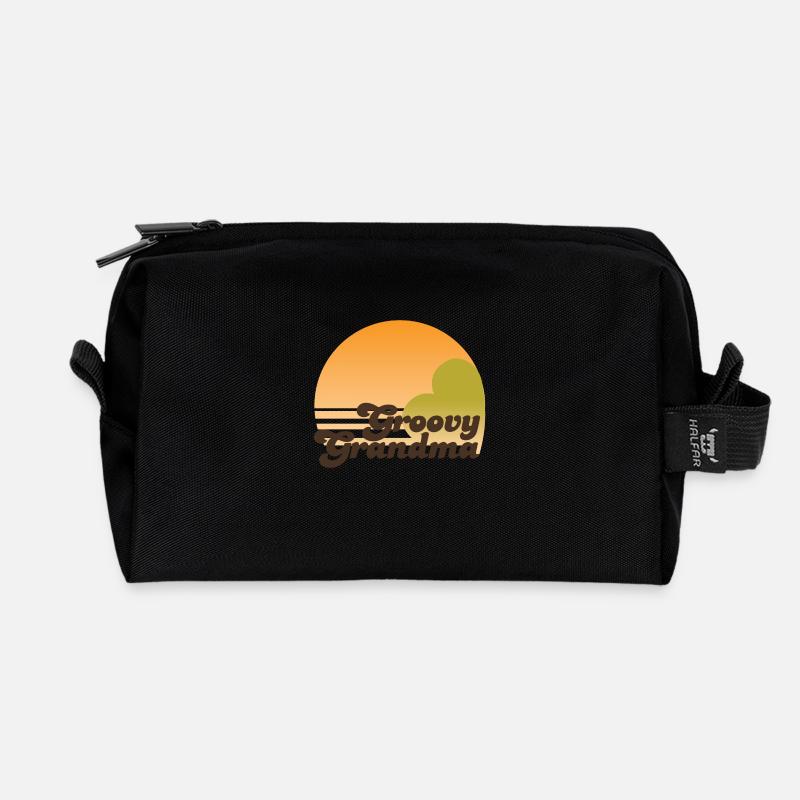 GROOVY GRANDMA - Recycelte Kulturtasche - Schwarz